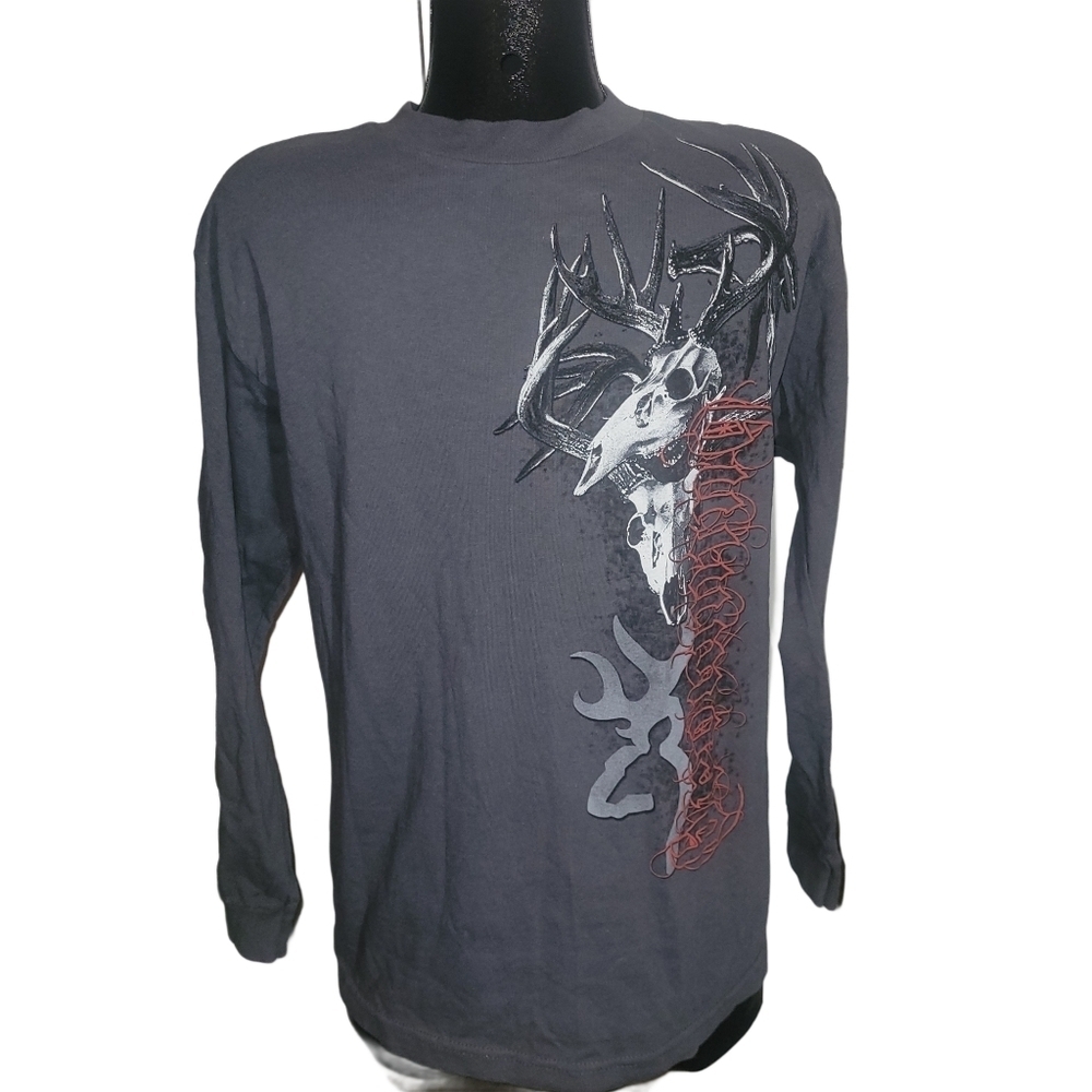 Browning Mens Grey Long Sleeve Top Size M